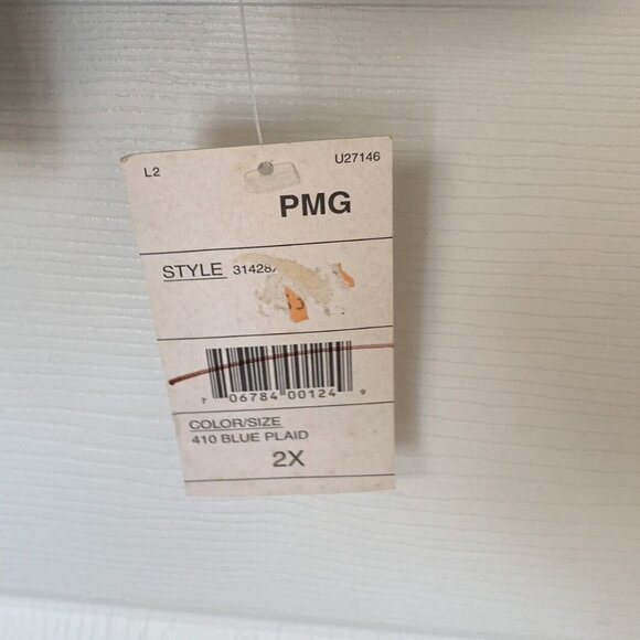 Vintage 90s Studio Works & Co Woman 2X Blue Plaid Fleece Jacket New - Picture 11 of 12